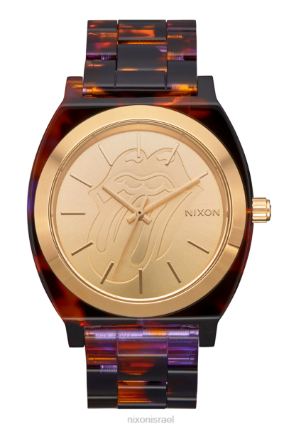 אבנים מתגלגלות זמן מספר אצטט Nixon רב/זהב 60ZP256 שעון